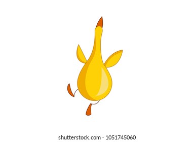 Cute Duck Character. Vector Illustration. Isolated on white Background.