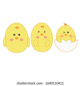 Cute duck characters on a white background.