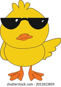 Cute Duck In Cool Style With Glasses