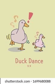 Cute Duck Dancing Design Art Stock Vector (Royalty Free) 1699680088 ...