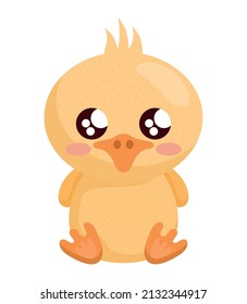 cute duck design over white