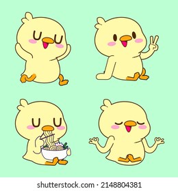 Cute Duck Drawing Cute Duckling Sticker Stock Vector (royalty Free 