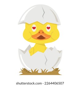 Pato lindo en huevo con amor
