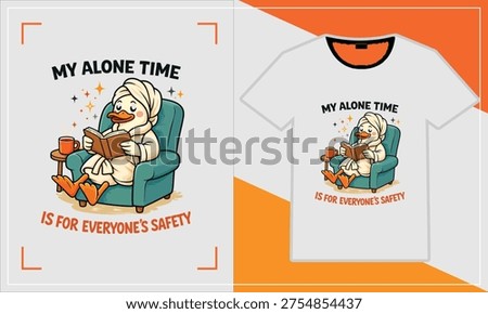 Cute duck enjoying alone time while emphasizing safety during personal moments