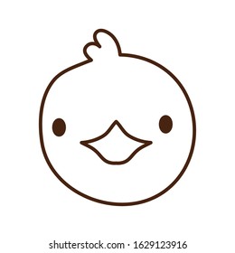 cute duck farm animal character vector illustration design