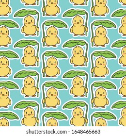 cute duck hand drawn pattern template vector