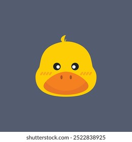 cute duck head in flat vector design.