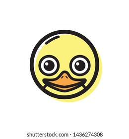 cute duck icon illustration vector