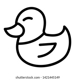 Cute duck icon. Outline cute duck vector icon for web design isolated on white background