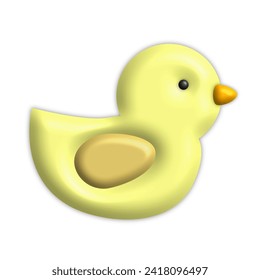 Cute duck illustration 3d for kids