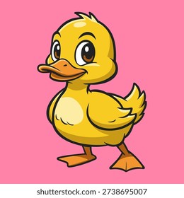 Cute Duck Illustration Character Vector Logo Template