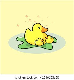 cute duck illustration. cute flat design duck icon