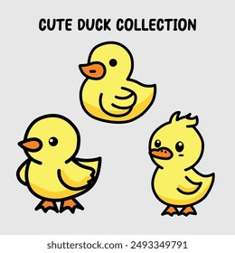 lindo pato ilustración gráfico de Vector
