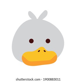 cute duck little animal head character vector illustration design