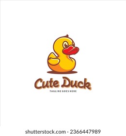 
Cute Duck Logo Design Vector Image