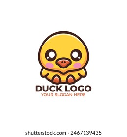 Cute Duck Logo Vector Design