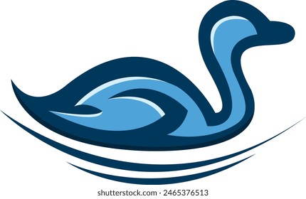 The cute duck mascot can be used as a logo and printing media