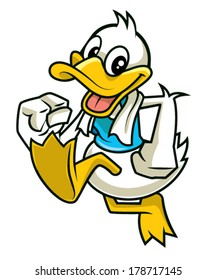 Cute Duck Mascot Character Vector