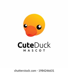 Cute duck mascot with simple concept