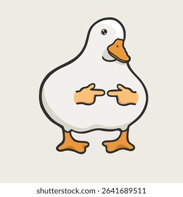 Cute Duck Meme Sticker Vector Cute Illustration
