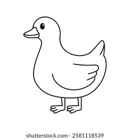 cute duck outline for coloring illustration