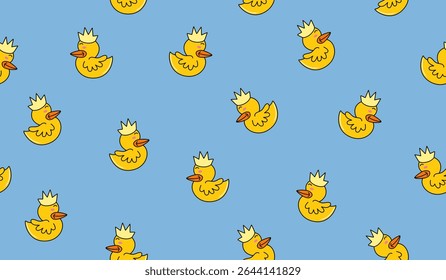 Cute duck pattern background vector design