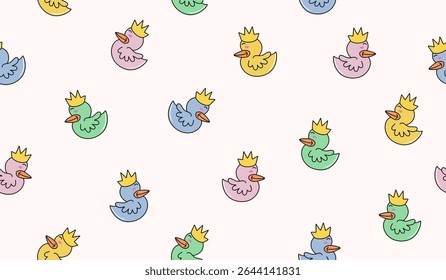 Cute duck pattern background vector design
