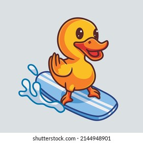 cute duck playing a skateboard. isolated cartoon animal nature illustration. Flat Style Sticker Icon Design Premium Logo vector. Mascot Character