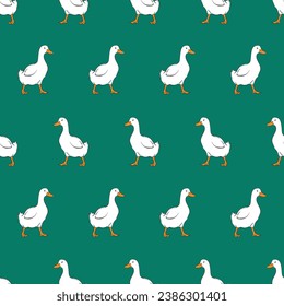 Cute duck seamless pattern. Vector illustration