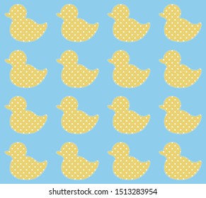Cute duck seamless pattern. Vintage style. Vector illustration.