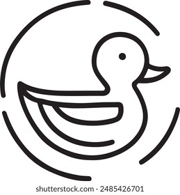 A cute duck silhouette vector illustration 