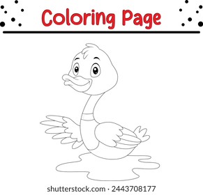 cute duck splash Coloring page