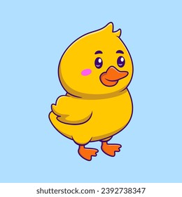 Cute Duck Standing Cartoon Vector Icons Illustration. Flat Cartoon Concept. Suitable for any creative project.