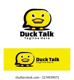 Cute duck talk art illustration