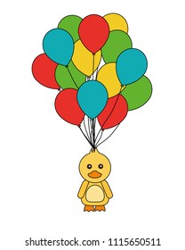 cute duck toy with balloons decoration party