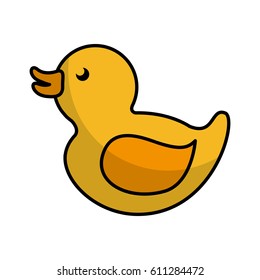cute duck toy icon vector illustration design