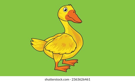 Cute Duck vector was designed using lines. A Chick art illustration.