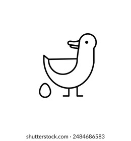 cute duck - vector icon	