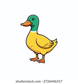 Ilustración vectorial linda del pato, diseño simple del pájaro de EPS