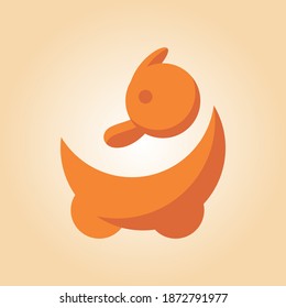 ilustración de vector de pato lindo adecuada para su marca de negocio

