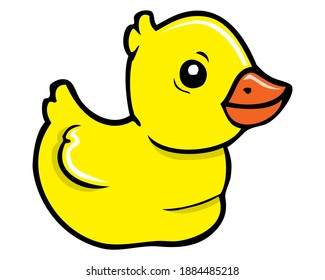 cute duck vector illustration,isolated on white background,animals top view