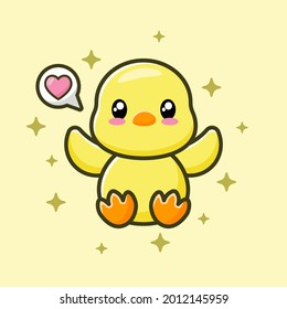 Cute duck vector image, vector eps. 10