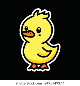 lindo pato Vector etiqueta engomada ilustración Vector