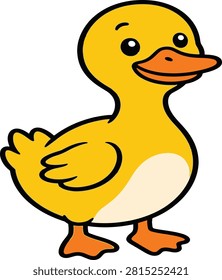 A cute duck waddling along.