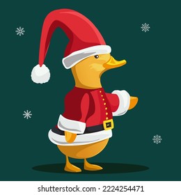 Cute Duck wearing a tacky Christmas sweater