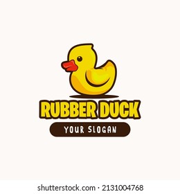 Cute Duck yellow Color logo design