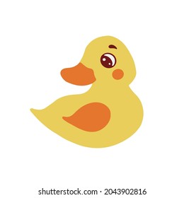 Cute duckling. Cartoon vector illustration