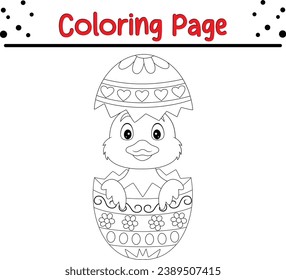  un lindo pato sale de una página de colorantes de huevos de Pascua