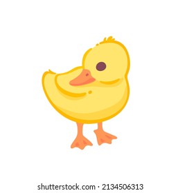 Cute duckling. Contour vector illustration.