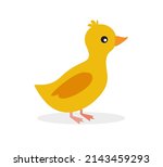 Cute duckling in flat style isolated on white background Eps 10